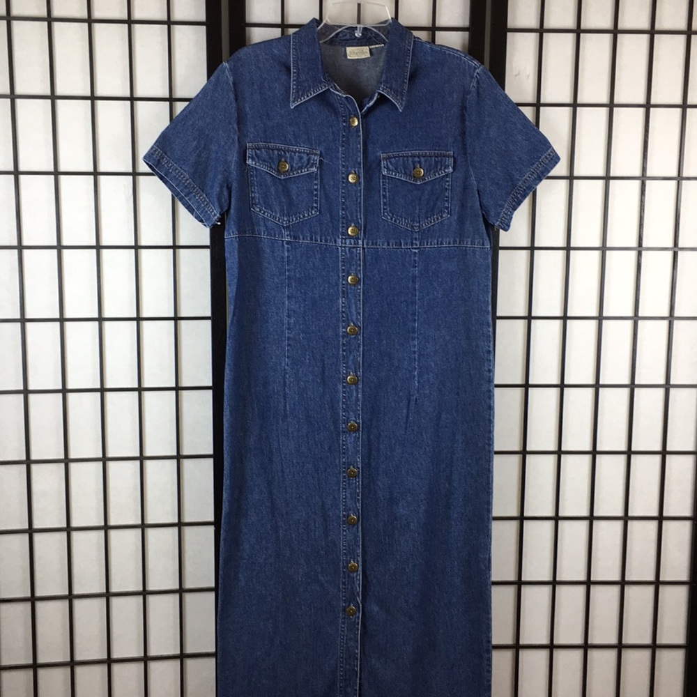 Long maxi denim dress L